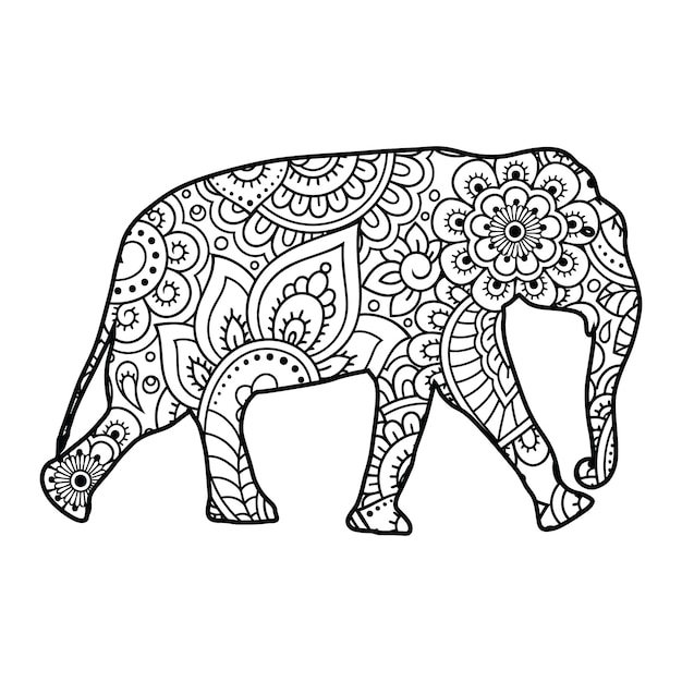 Mandala Elephant Coloring Page For Kids