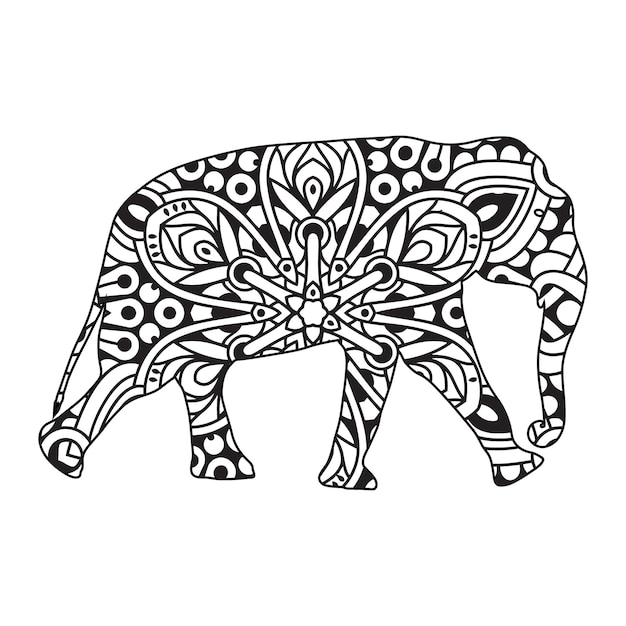 Mandala Elephant Coloring Page For Kids