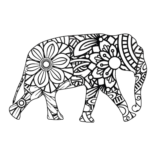 Mandala Elephant Coloring Page For Kids