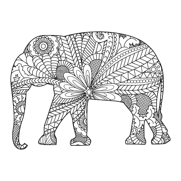 Mandala Elephant Coloring Page For Kids