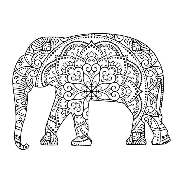 Mandala Elephant Coloring Page For Kids