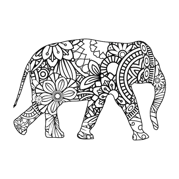 Mandala Elephant Coloring Page For Kids