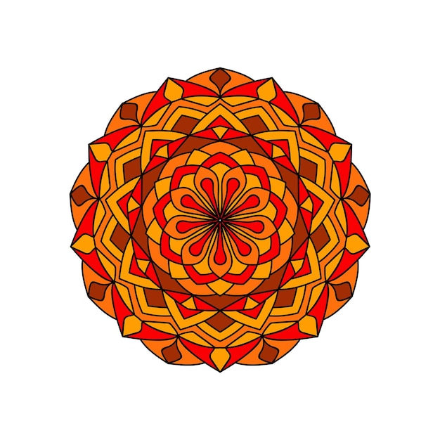 Mandala ethnic bright decorative element hand drawn round background