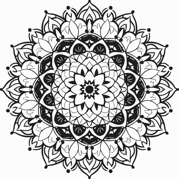 Mandala Floral Background Design Coloring Page