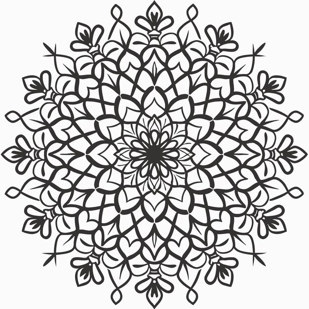 マンダラの花の背景デザイン カラーページ
