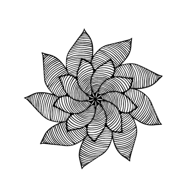 Mandala of floral ornaments Illustration of leaves