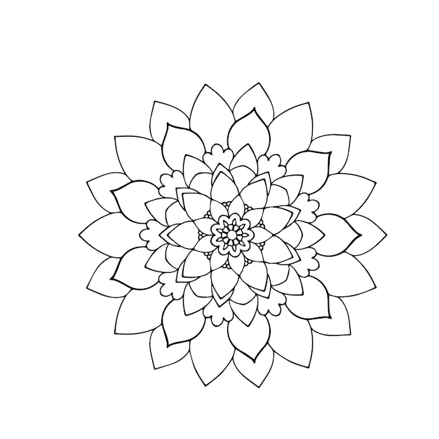 花飾り白いダリアの花の曼荼羅