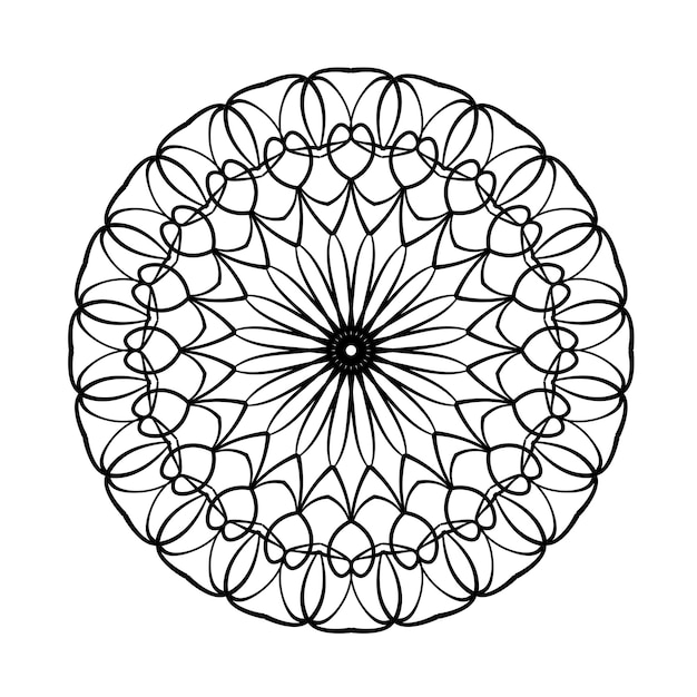 Mandala floral pattern Coloring book page element for adult or children