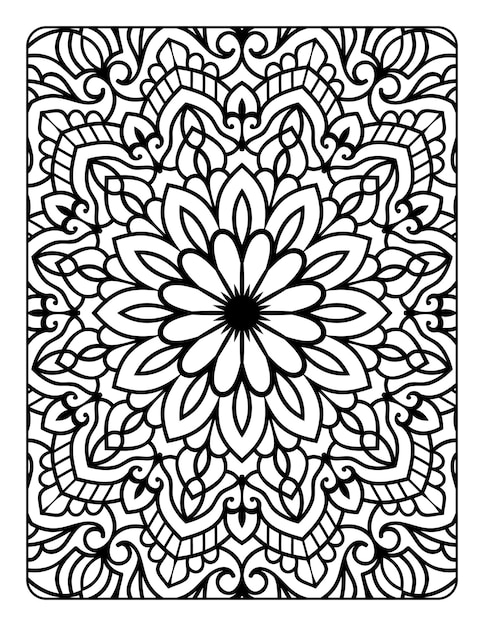 Mandala floral pattern coloring page for adults relaxation, mandala coloring pages