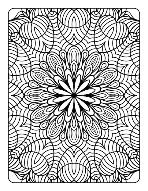 Mandala floral pattern coloring page for adults relaxation, mandala coloring pages