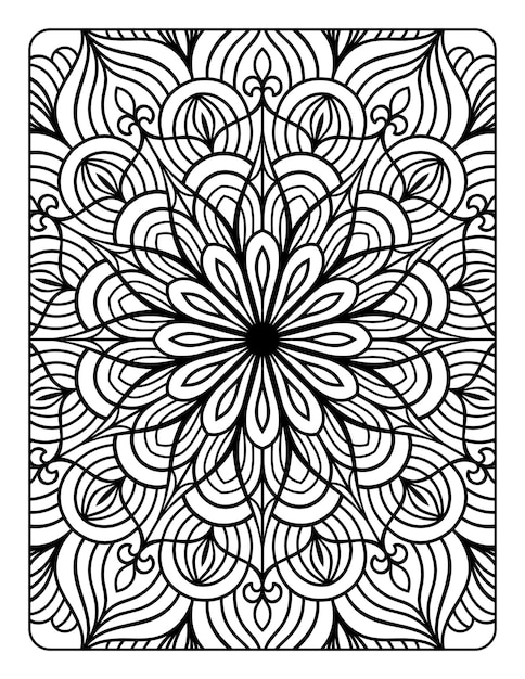 Mandala floral pattern coloring page for adults relaxation, mandala coloring pages