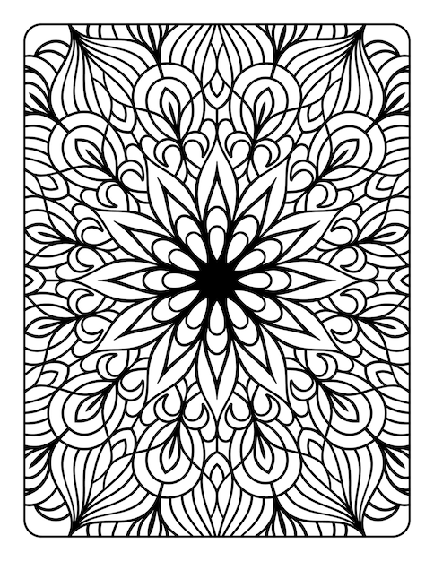mandala floral pattern coloring page for adults relaxation, mandala coloring pages