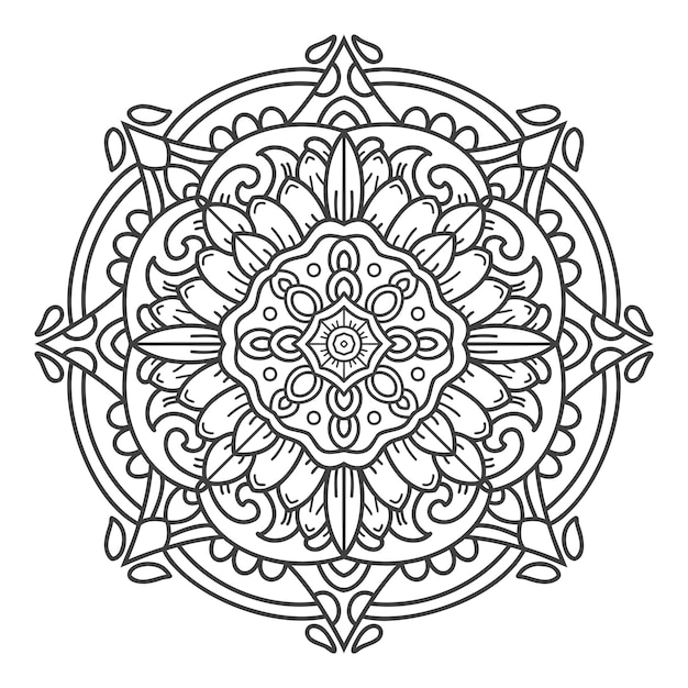 Pagine da colorare di mandala floreale zentangle