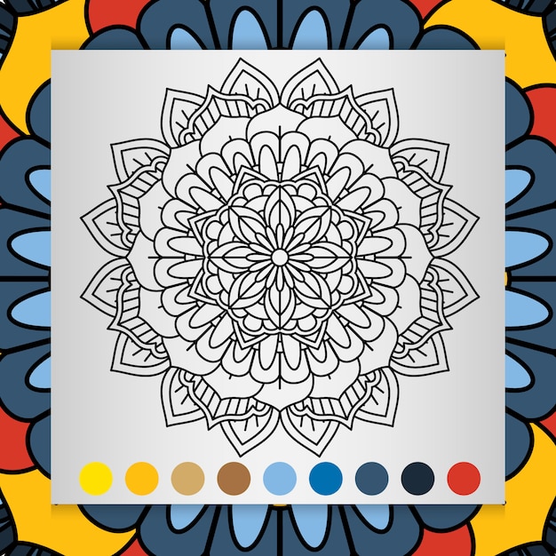 Mandala flower for adults relaxing coloring book.