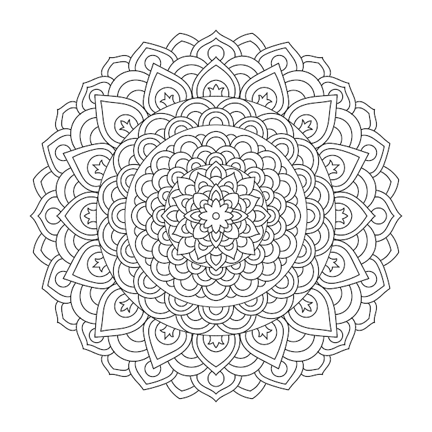 Vector mandala flower circle illustration painting