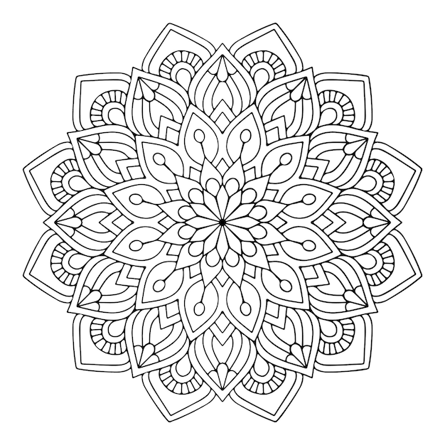 Mandala flower. Circular pattern in form of mandala for Henna, Mehndi, tattoo, decoration. Eastern d