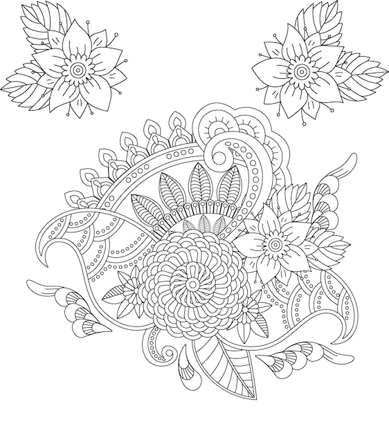 mandala flower coloring book page