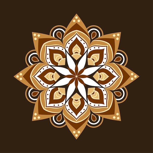 Mandala flower design brown beige white vector mandala pattern