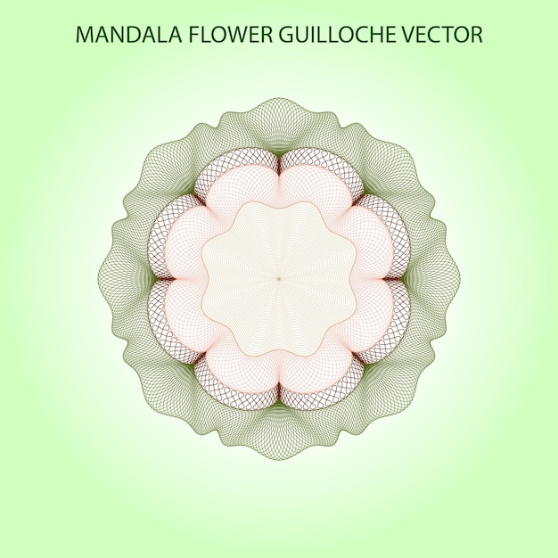 Vector mandala flower guilloche vector