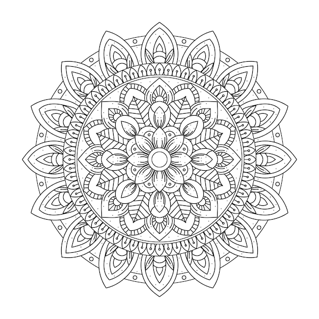 Vector mandala flower retro arabic vintage hand draw