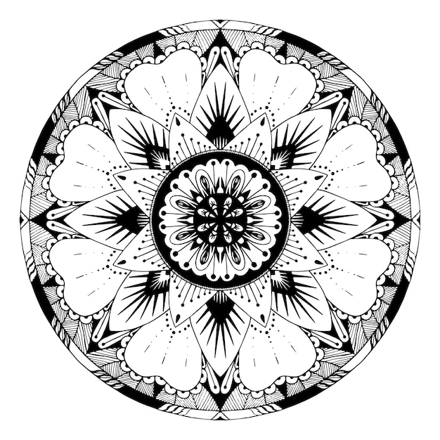 Vector mandala flowers illustration