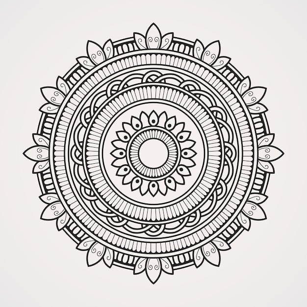 Vector mandala flowers and ornaments suitable for henna tattoos photos coloring books islam hindubuddha india pakistan chinese arab