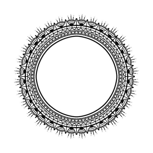 Mandala frame coloring book   label