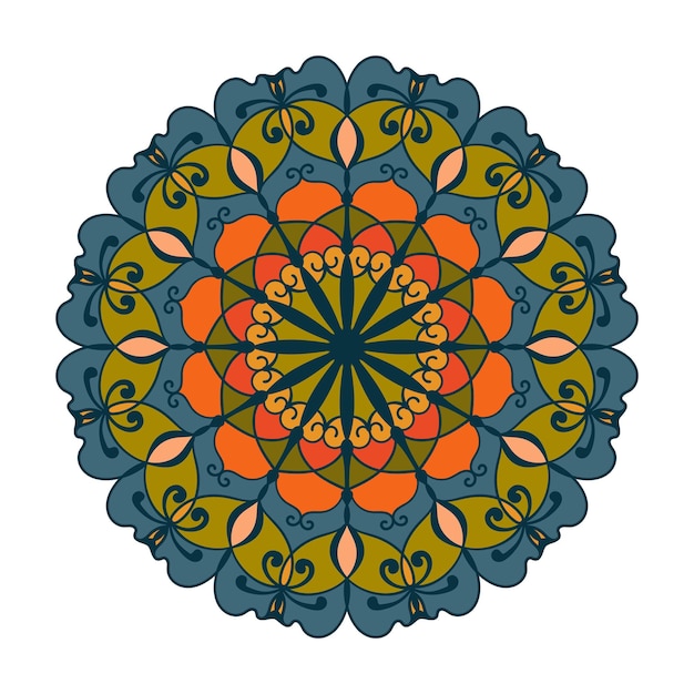 Mandala gekleurde bloemen Ronde patroon kleurrijke geometrische symmetrische bloem.