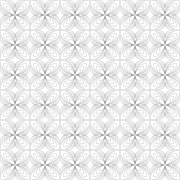 Мандала геометрический черно-белый узор бесшовный векторный вектор фона на иллюстрации