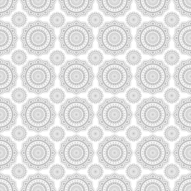 Mandala geometric pattern Seamless vector background Gray and white texture vector in illustration