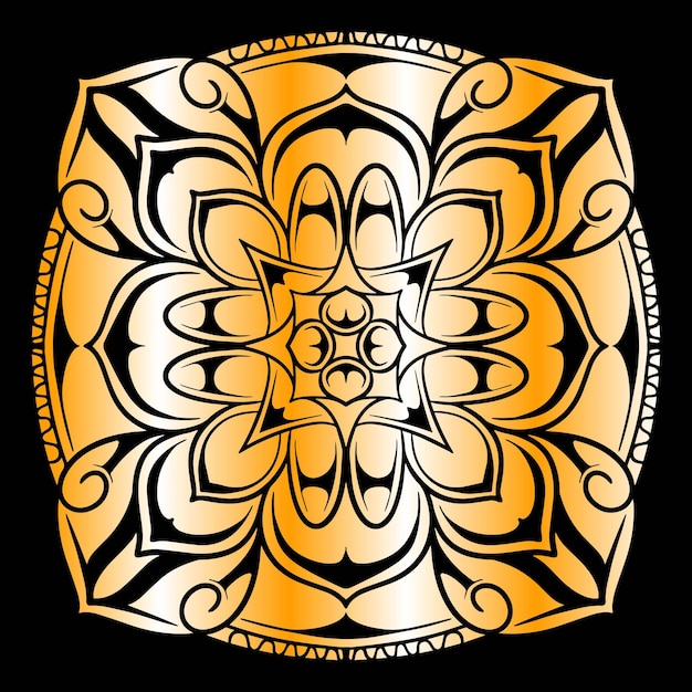 Vector mandala gold colour luxury