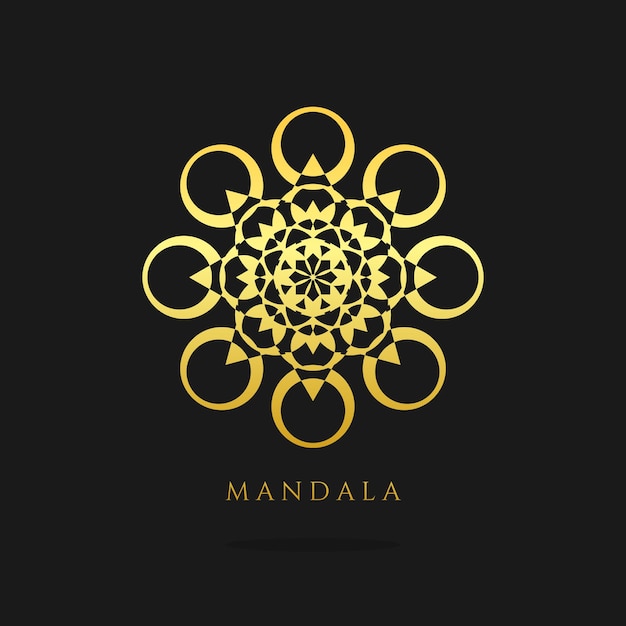 Disegno del logo vettoriale oro mandala