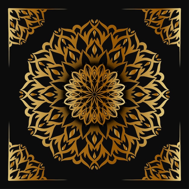 Mandala gold with classic frame