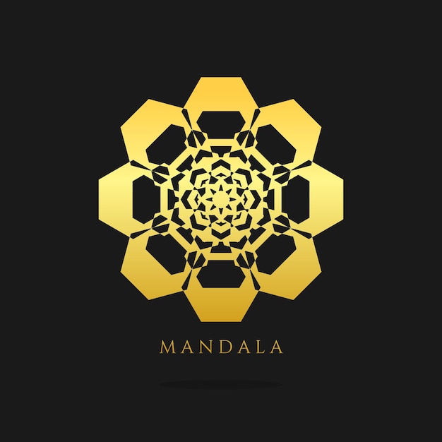 Mandala gouden vector logo ontwerp