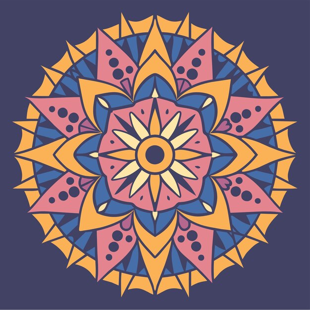 Mandala hand drawn sticker icon concept isolated illustration