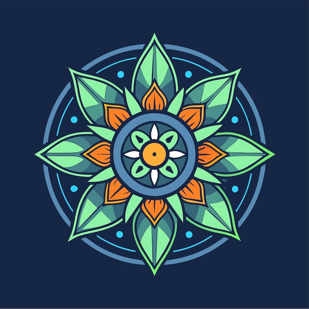 Mandala hand drawn sticker icon concept isolated illustration