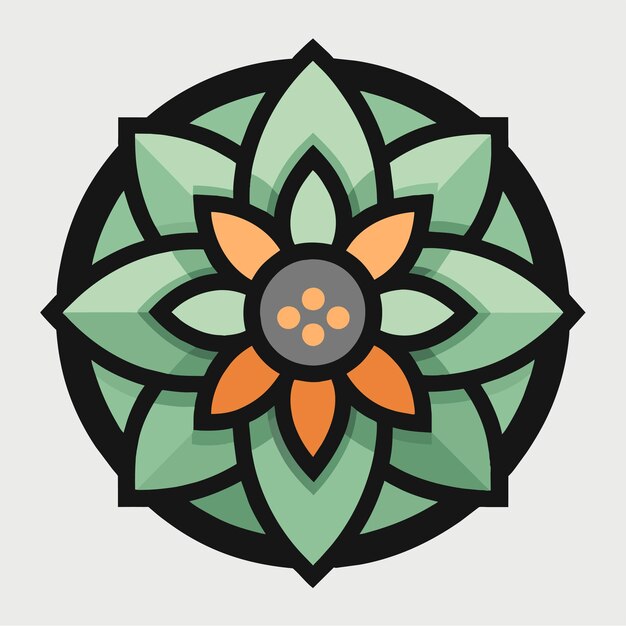 Mandala hand drawn sticker icon concept isolated illustration