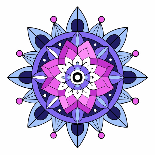 Mandala hand drawn sticker icon concept isolated illustration