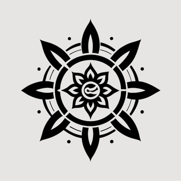 Mandala hand drawn sticker icon concept isolated illustration