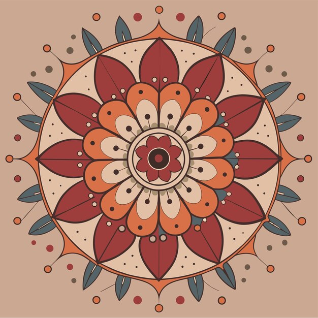 Vector mandala hand drawn sticker icon concept isolated illustration