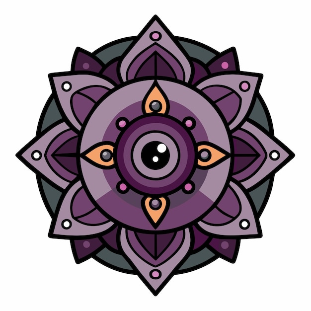 Mandala hand drawn sticker icon concept isolated illustration