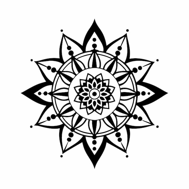 Mandala handgetekende sticker icoon concept geïsoleerde illustratie