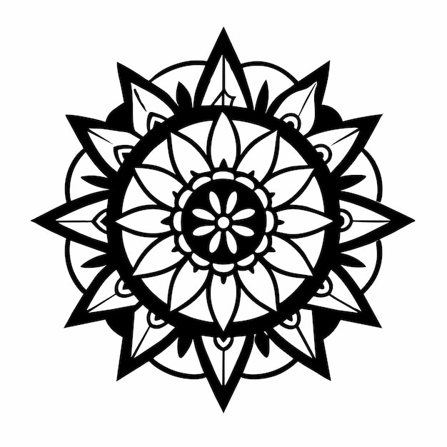 Mandala handgetekende sticker icoon concept geïsoleerde illustratie