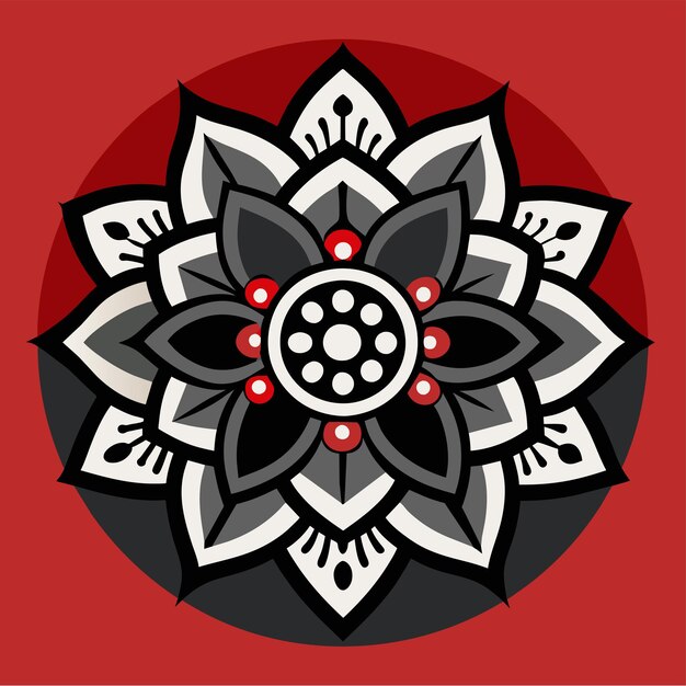 Mandala handgetekende sticker icoon concept geïsoleerde illustratie