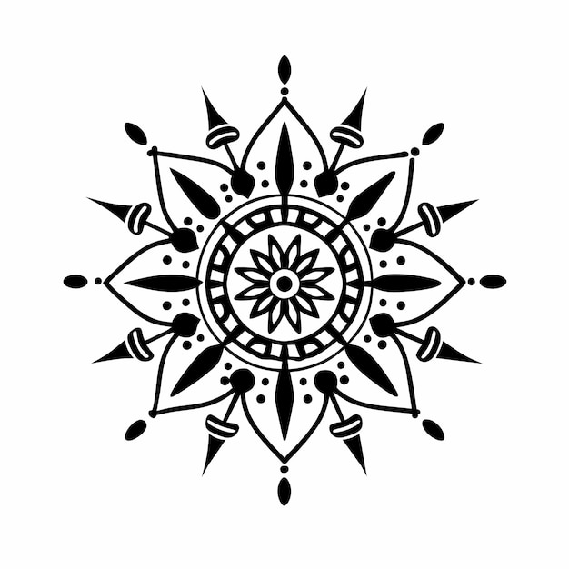 Mandala handgetekende sticker icoon concept geïsoleerde illustratie