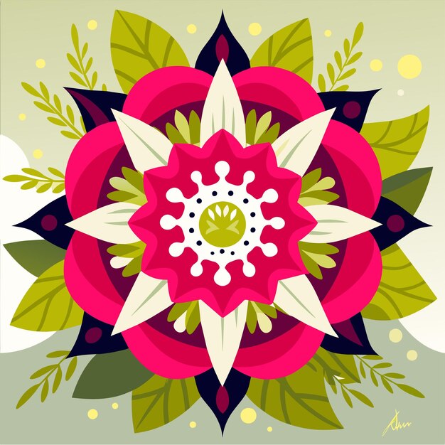 Mandala handgetekende sticker icoon concept geïsoleerde illustratie