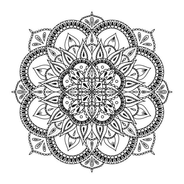 Vettore mandala per henna mehndi tatuaggio decorazione libro da colorare ornamenti rotondi decorativi etnico