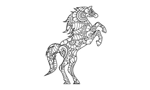 Mandala Horse Coloring Page For Kids