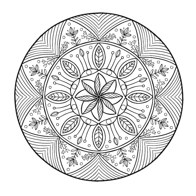 Mandala per la decorazione del tatuaggio. ornamento in stile etnico orientale pagina del libro da colorare