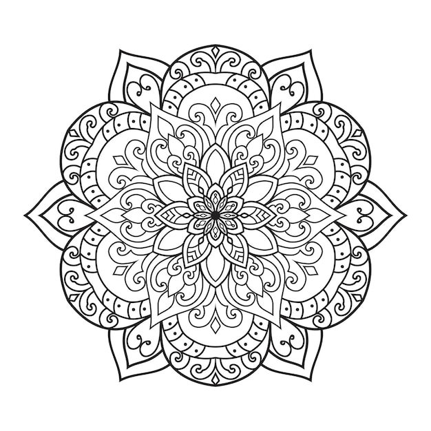 Mandala-illustratie. Bloemenornamenten voor het kleuren van boek.